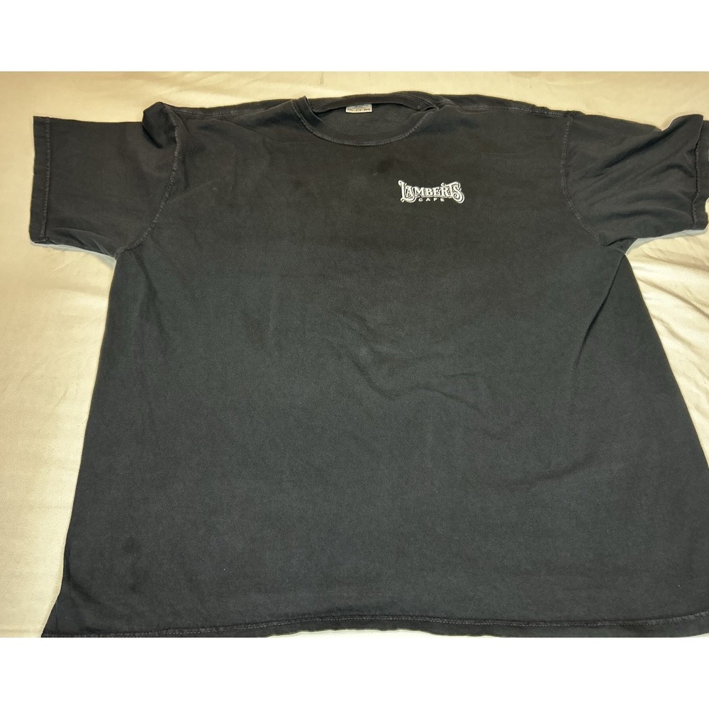 Lambert's Cafe Home of Throwed Rolls Motorcycle T-Shirt Mens 2XL Comfort